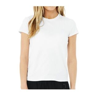 Alo Yoga alosoft white finesse tee Small